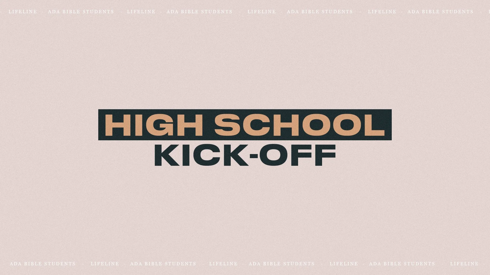 High School Kick-Off