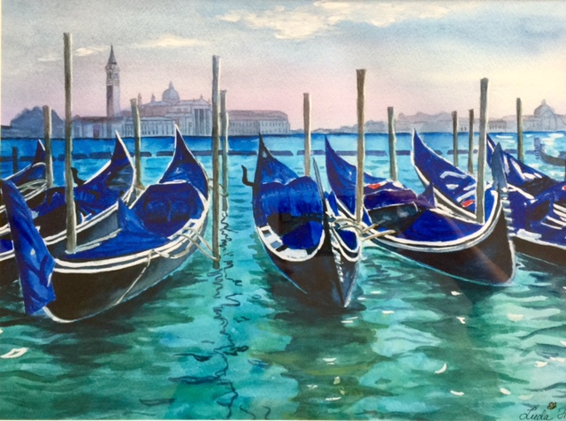   Eternal companions of Venice   Watercolor  16x12 in ( 40.64x30.5 cm) 