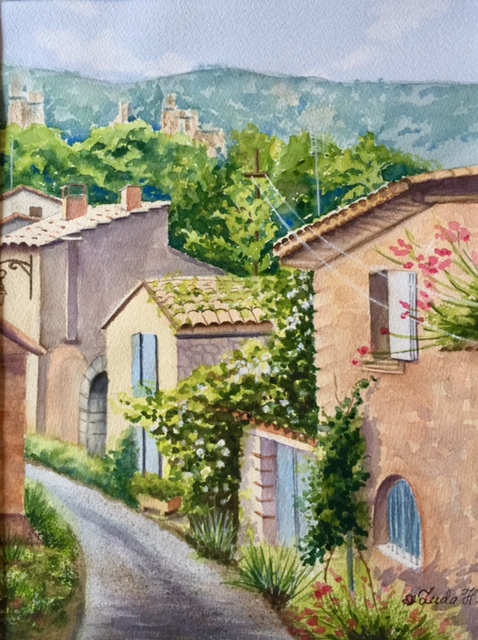   Oppede-le -Vieax  Watercolor  16x12 in (40.64x30.5 cm) 