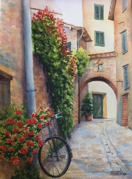   Vacation in Italy   Watercolor  16x12 in ( 40.64x30.5 cm) 