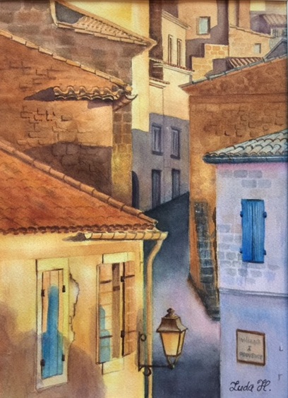   Sunset, sunrise ... always Provence   Watercolor  12x9 in, ( 30.5x23 cm) 