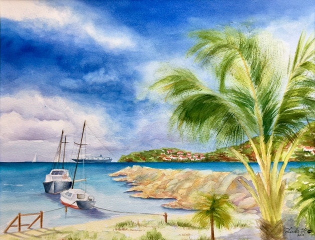   Meet me at the beach  Watercolor  20x14in ( 50.8x35.5cm) 