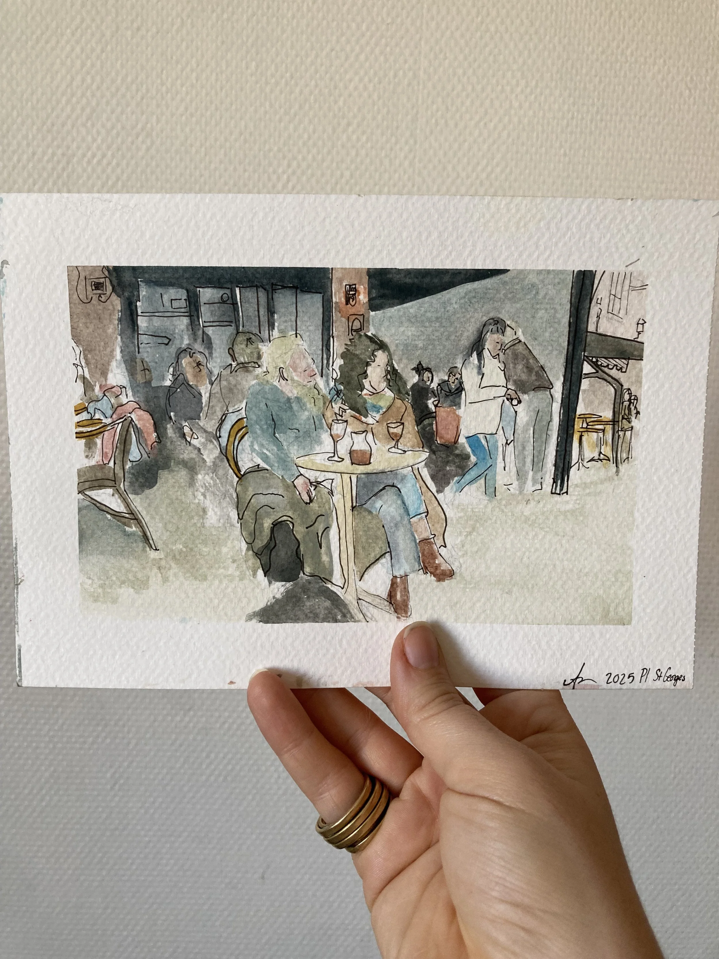 "Place St Georges" - Watercolor, 15 cm x 20 cm, 2025
