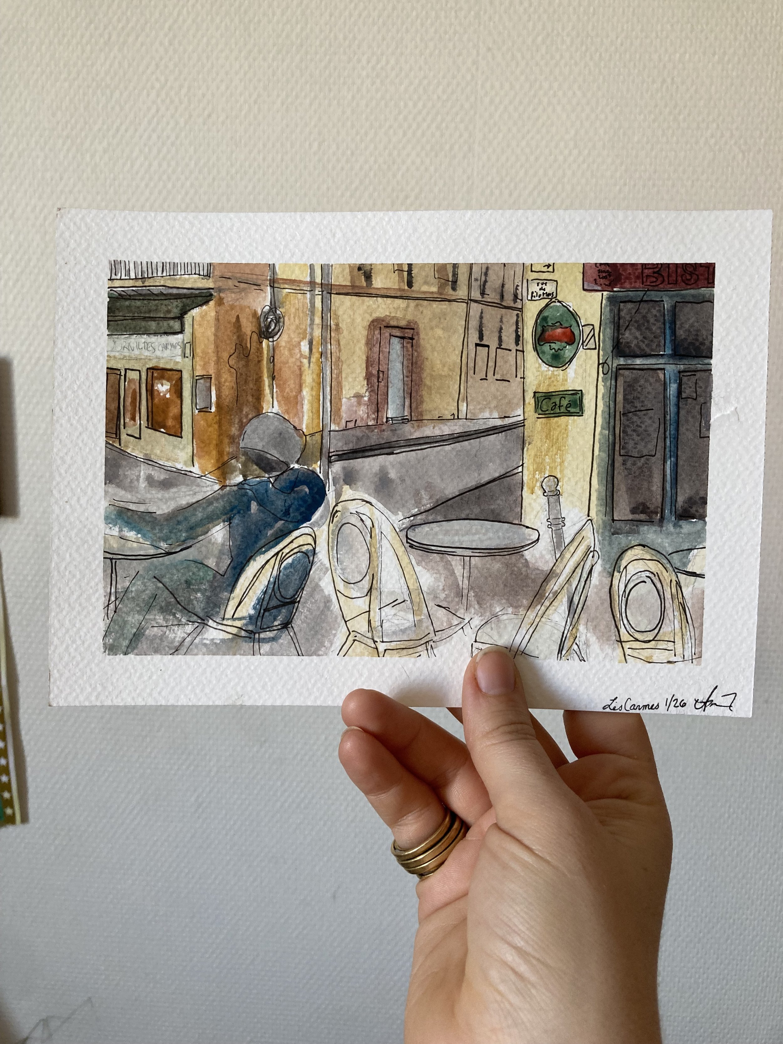 "Le Bar du Matin #1" - Watercolor, 15 cm x 20 cm, 2026