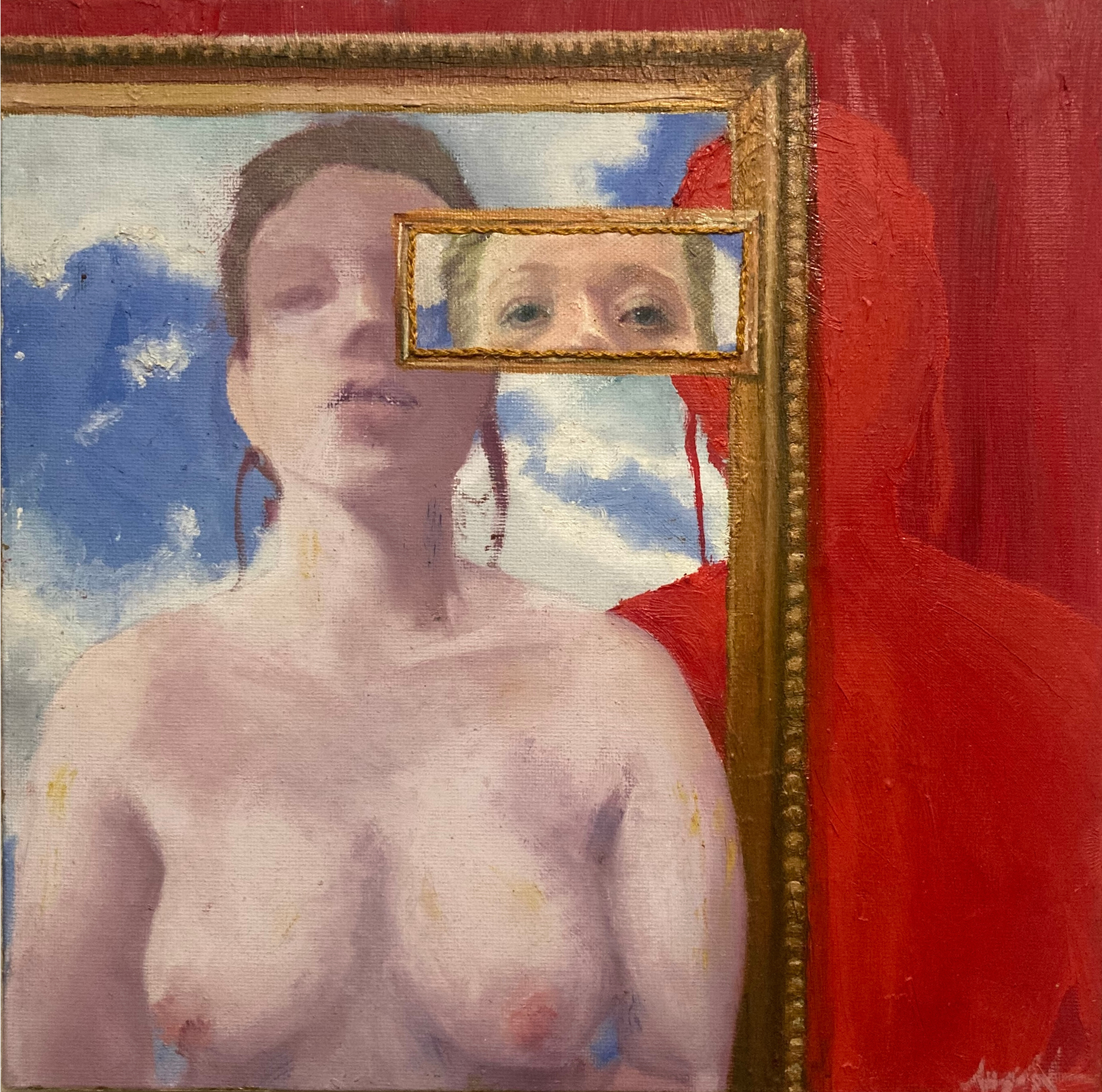Seeing Double - oil on canvas, 30 cm x 30 cm, 2024, available
