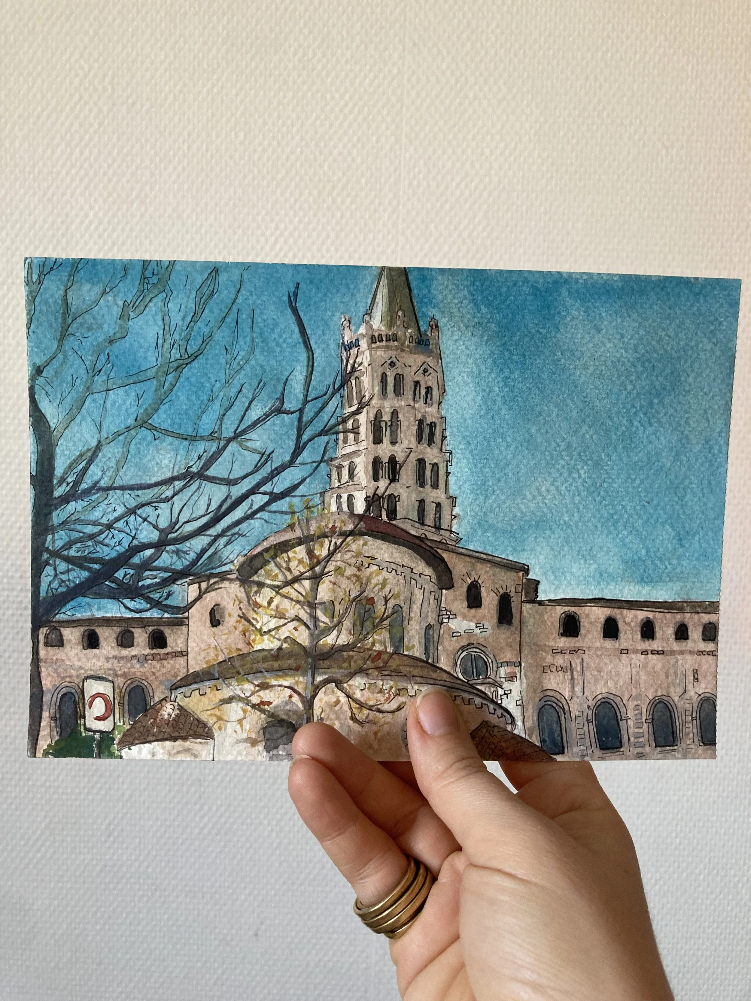 "St Sernin" - Watercolor, 15 cm x 20 cm, 2025