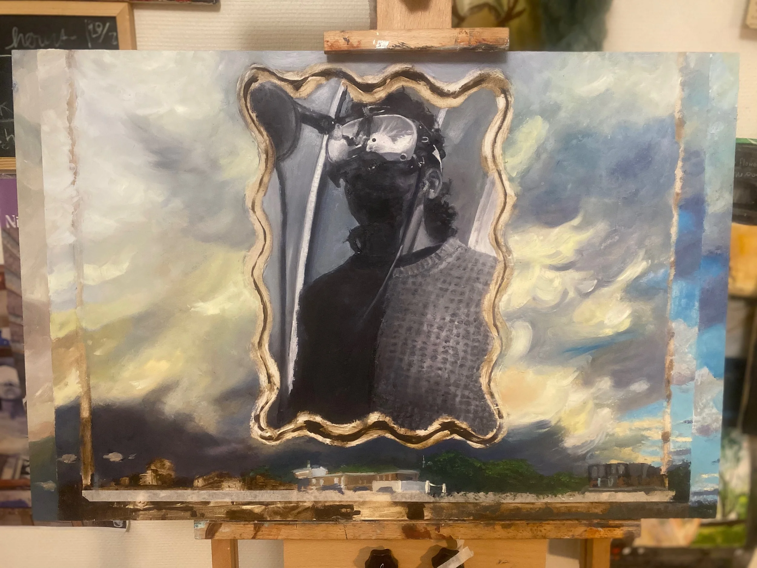 A Still More Glorious Dawn Awaits - oil on panel, 2026, 60 cm x 40 cm, WORK IN PROGRESS