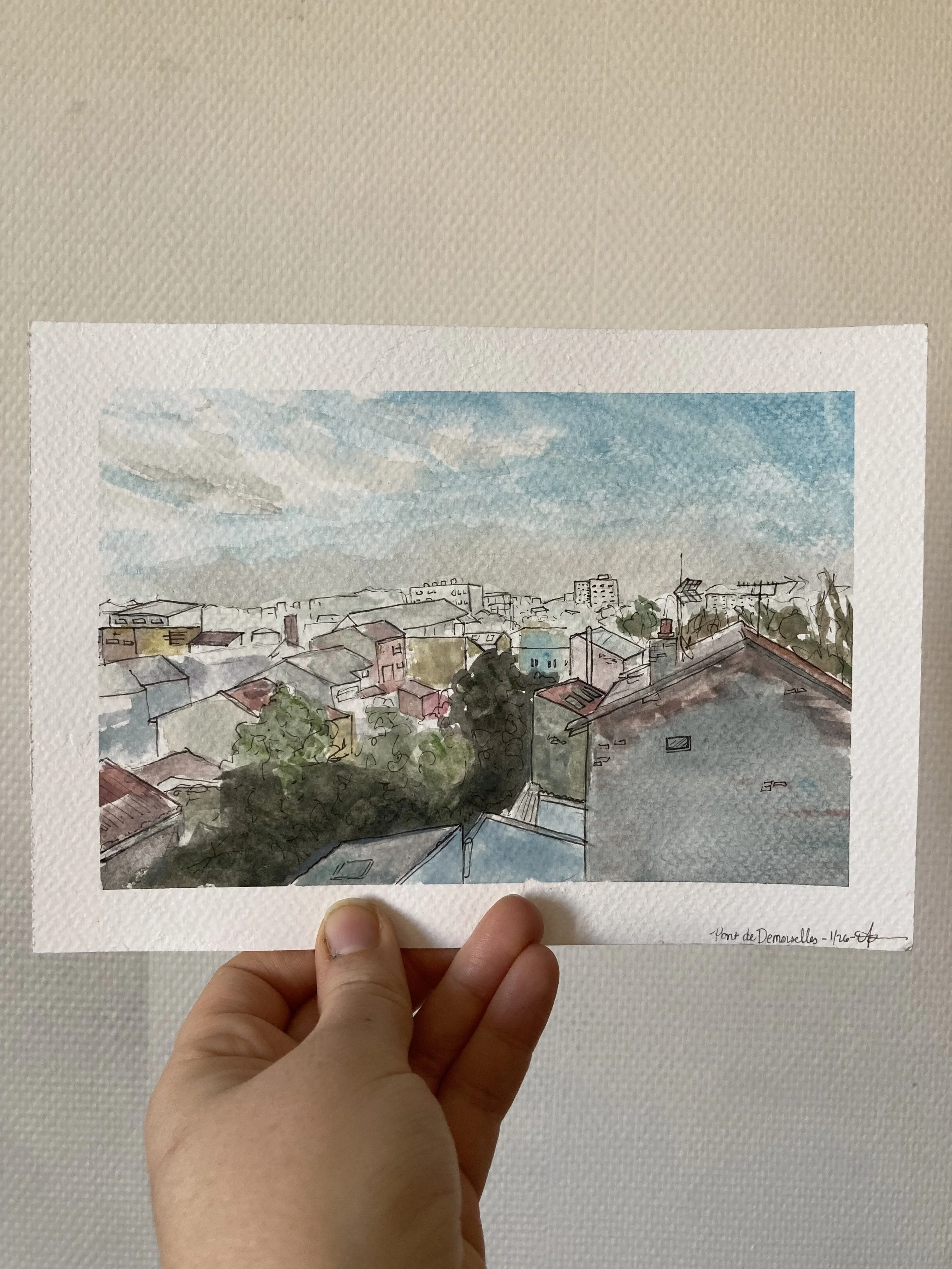 "Pont des Demoiselles" - Watercolor, 15 cm x 20 cm, 2026