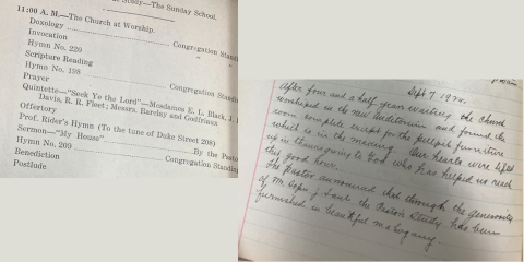 Church Fire Centennial, Part 7 – “Our Hearts Were Lifted Up” by David M. Fulk