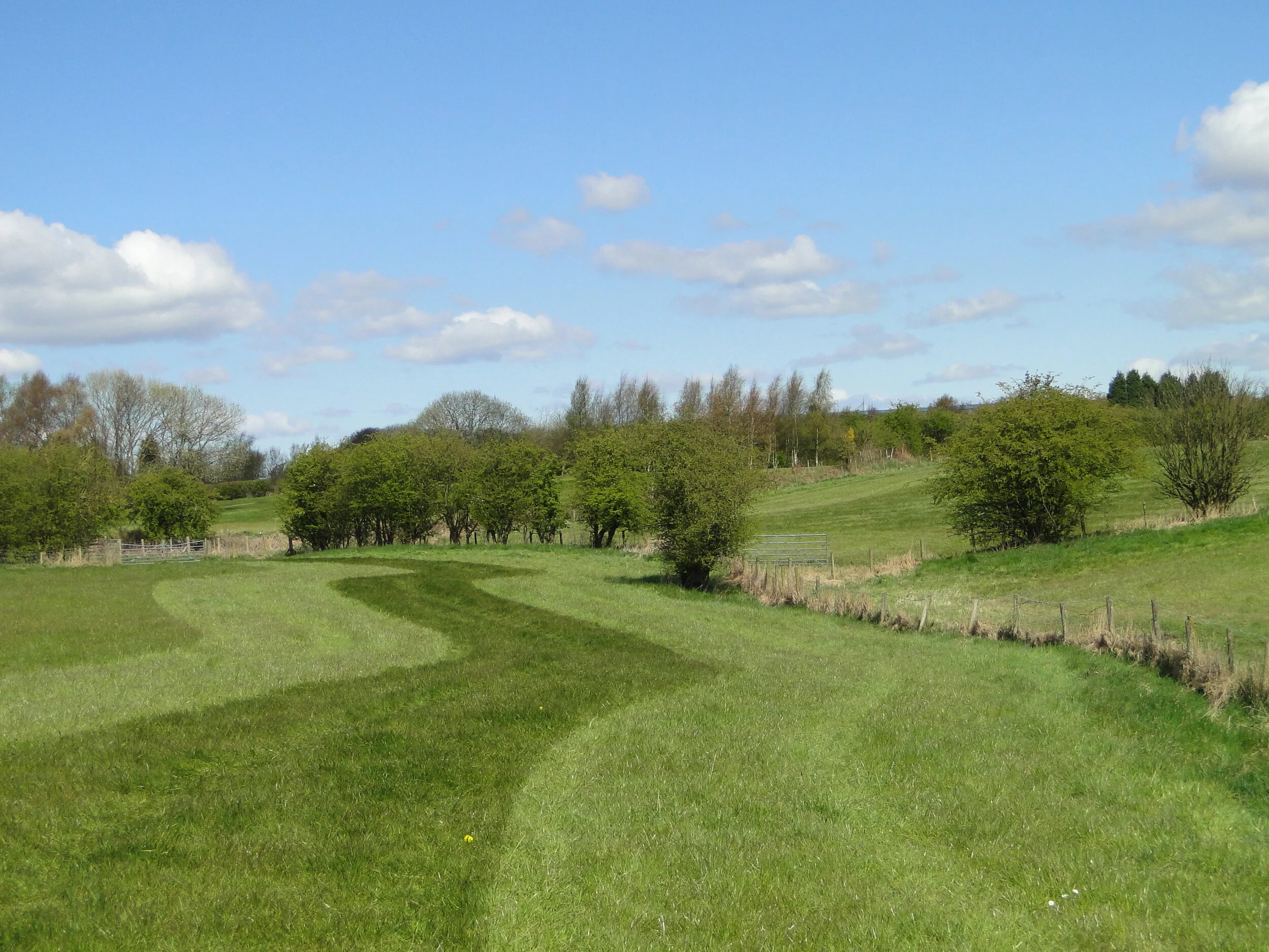 "This particular photo was taken in 2012. This is at Bowlands Hey Farm, where I had been rolling in the fields (With a tractor and ballast roller not literally rolling about). Going down the Golf Club Road (Old Lane), you came to a public footpath, o
