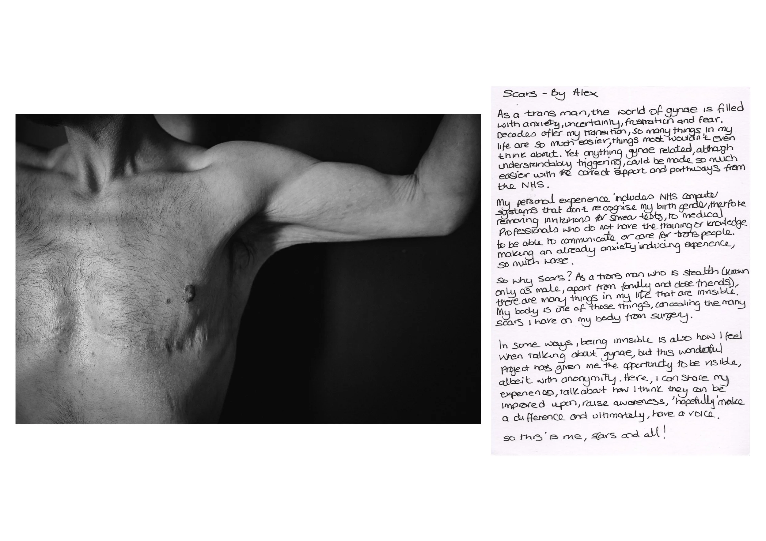 Portrait of Alex by Marge, along with Alex's words