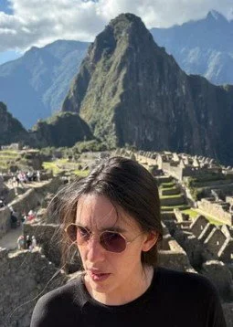 Nurit Matuk in front of Machu Picchu.