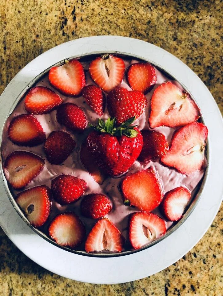 Strawberry Cashew Cheesecake- Vegan, Dairy Free, Gluten-Free