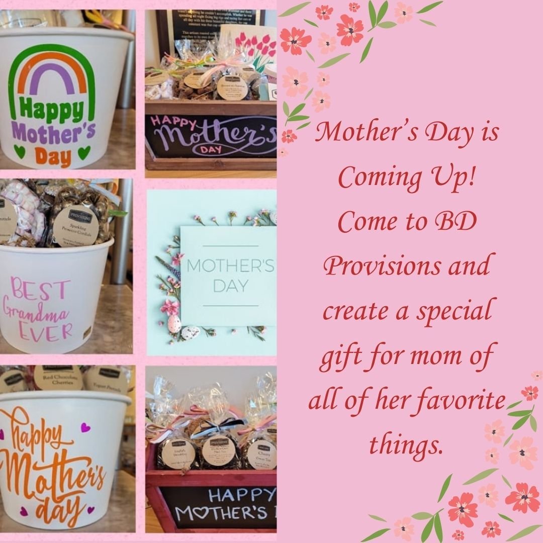 Whether you know exactly what to get mom or need some advice, BD Provisions is ready to help you with your Mother's Day needs.  From chocolates, candies and coffee to candles and lotions, we have plenty of options to make this Mother's Day extra spec