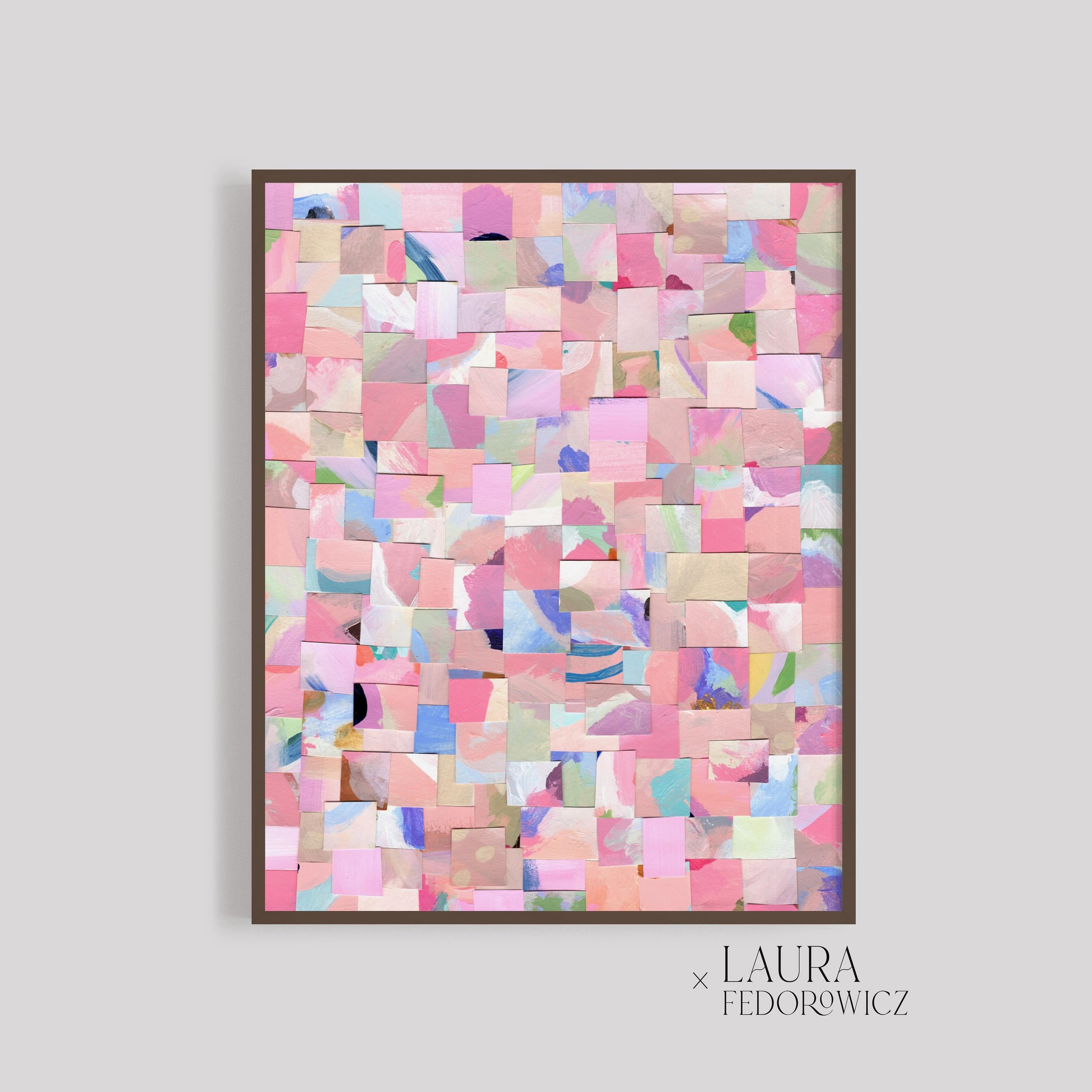 Here is one art piece from what I&rsquo;ve called my Collage Capsule Collection. ✨ I am in love with how these turned out. 

This piece is &ldquo;Fabulous Pastel&rdquo;

Formed from 15 years of paintings on paper, then trimmed into square or rectangl