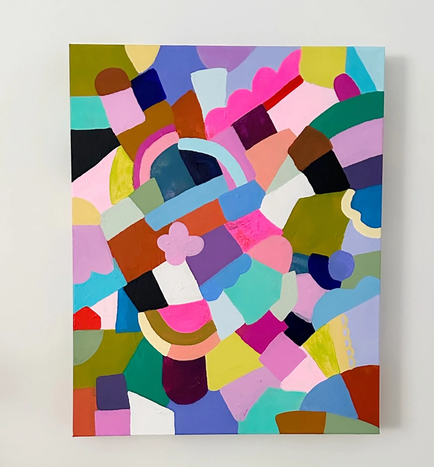 &ldquo;Biggest box of Crayons&rdquo; 2026. 

The interplay of shapes and colors has fascinated me lately. Shapes interrupted or changed by the shape near by. Colours stamped in place like a memory, a period of time. Mimics life really- all our interr