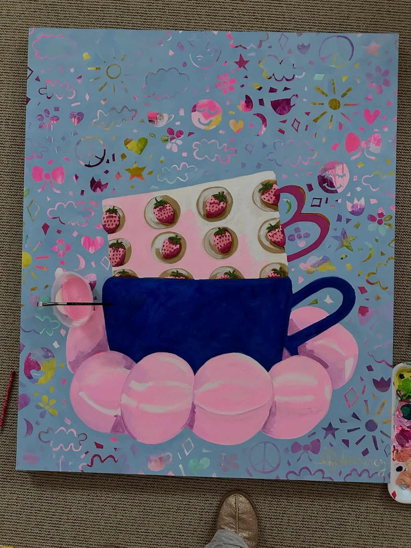 Working on this big gal today, kids are back in school. I have some new work hitting the website today so keep an eye on that too 💕✨