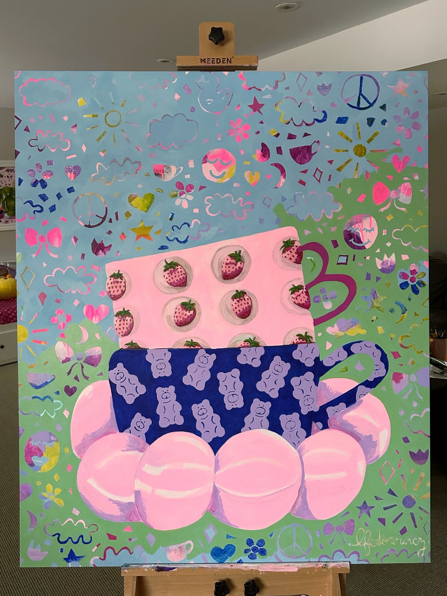 And then came the decision to change this background to green&hellip;.. it&rsquo;s one of those things that I could really end up regretting. (You know?) but I followed my gut. 

I am however super happy with how the bottom mug bears showed up. And o