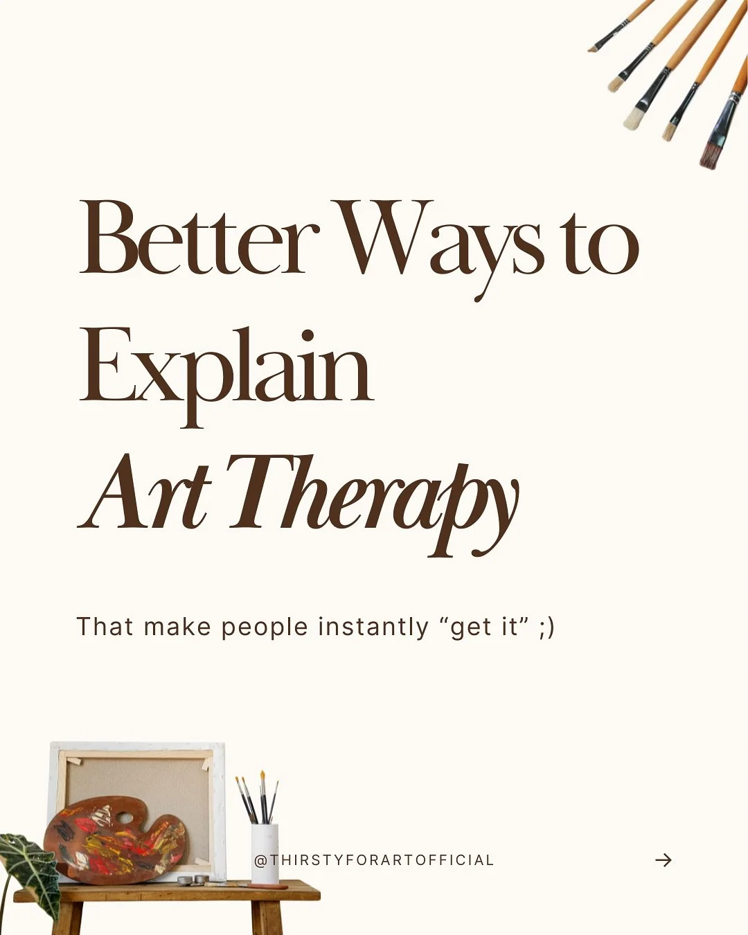 What&rsquo;s YOUR favorite way to explain art therapy?? 👀😍 

Be sure to follow me @thirstyforartofficial for more art therapy related inspiration! 

#arttherapy #artastherapy #arttherapist #arttherapistlife #arttherapystudent