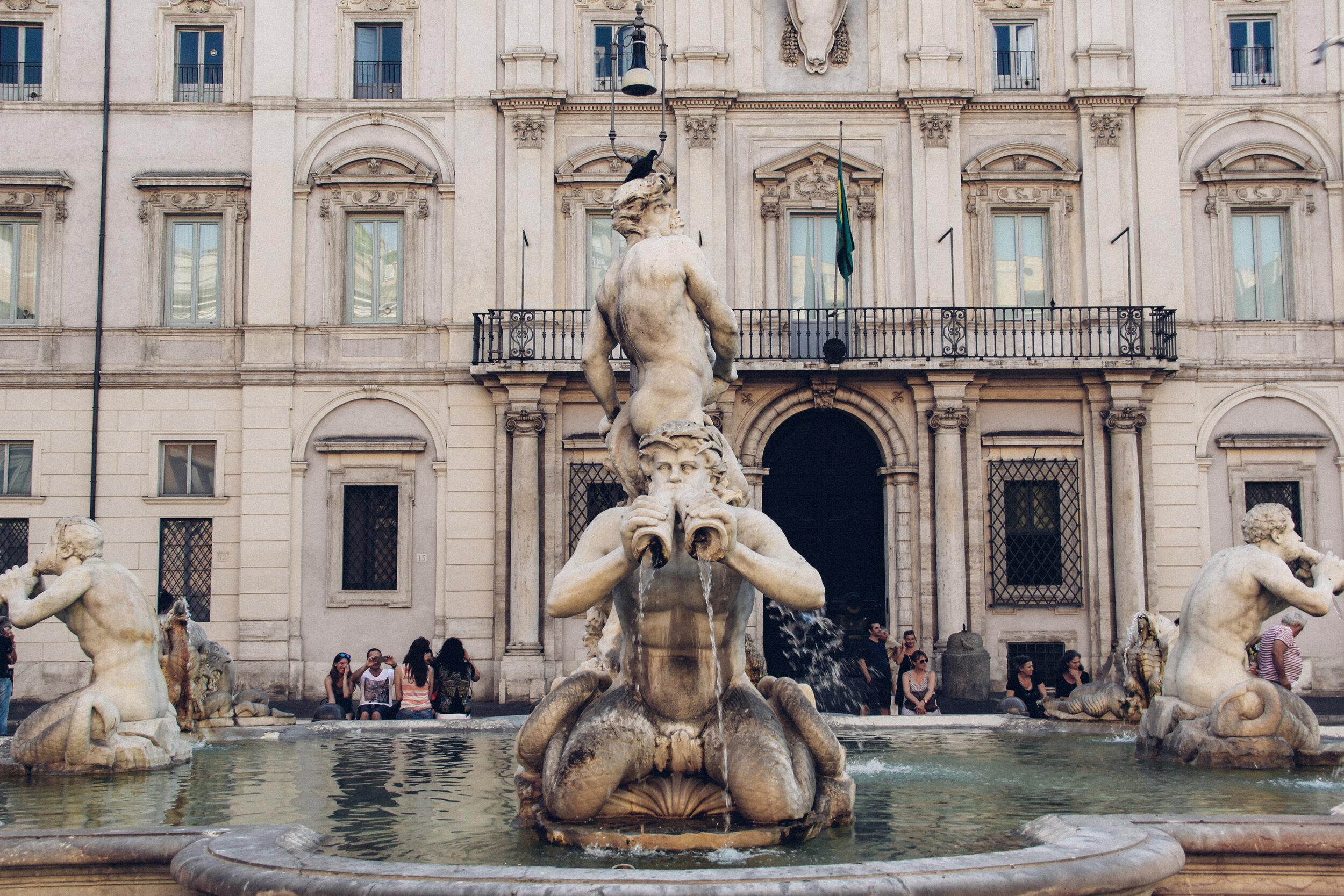  Fontana Del Moro (Moor Fountain), 1654. One of the three fountains found in Piazza Navona. 