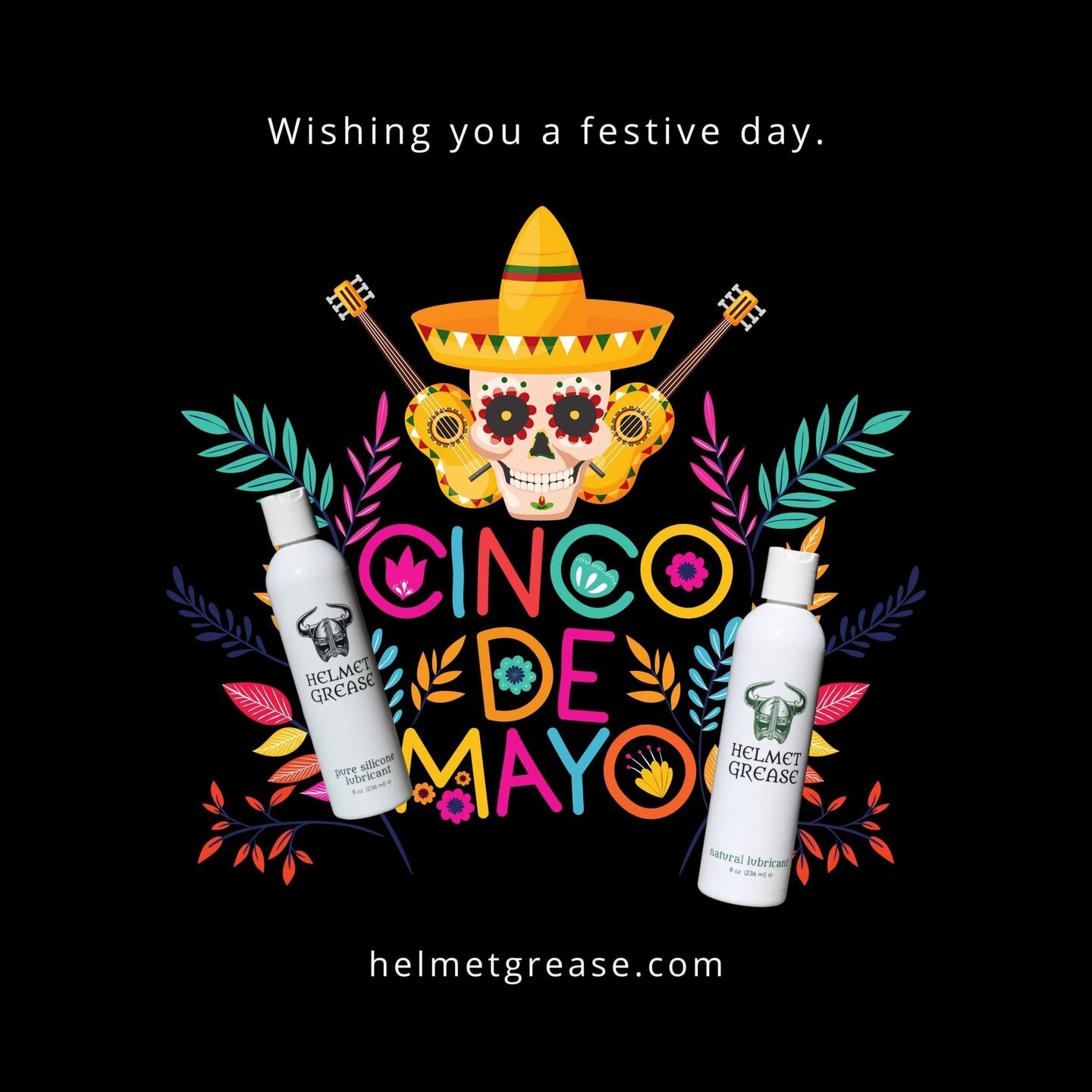 From all of us at Helmet Grease, we wish you a very festive Cinco De Mayo.⁠
⁠
#helmetgrease #sexlube #cincodemayo #lubelife #lovelube #adultstores #lube #onlyfans