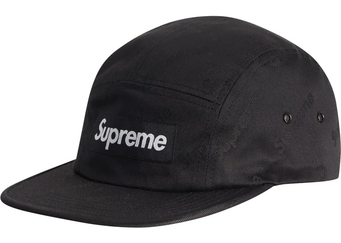 Jacquard Logos Twill Camp Cap (Black)