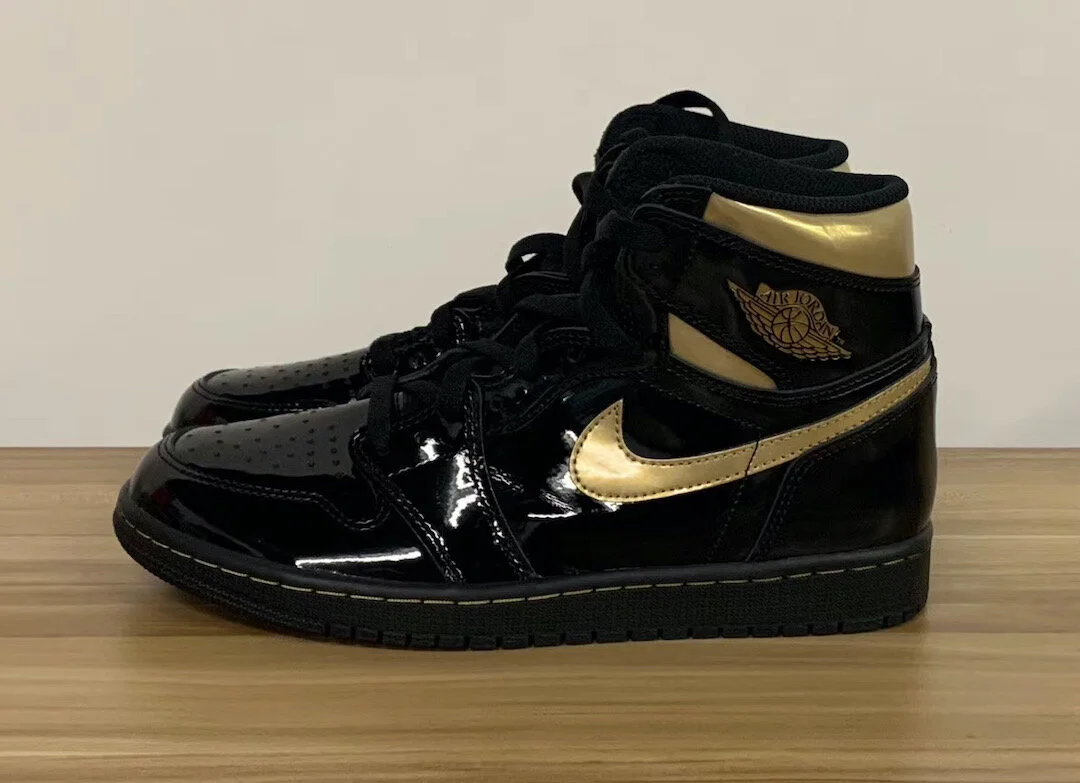 Early Images: Jordan 1 High Patent Black/Gold