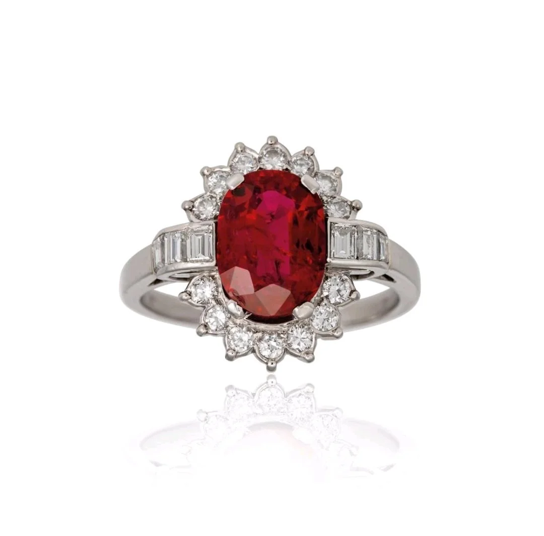 Ruby and diamond ring