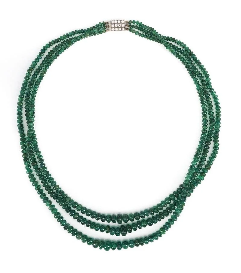 Emerald bead necklace