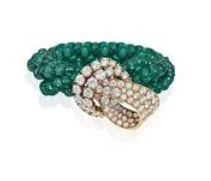 EMERALD DIAMOND AND 18K GOLD BRACELET by GERARD