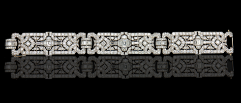 1920'S ART DECO PLATINUM AND DIAMOND BRACELET