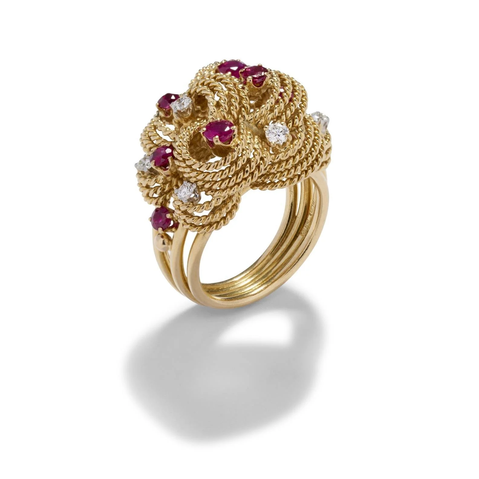1950s Gold, Ruby, and Diamond Dress Ring