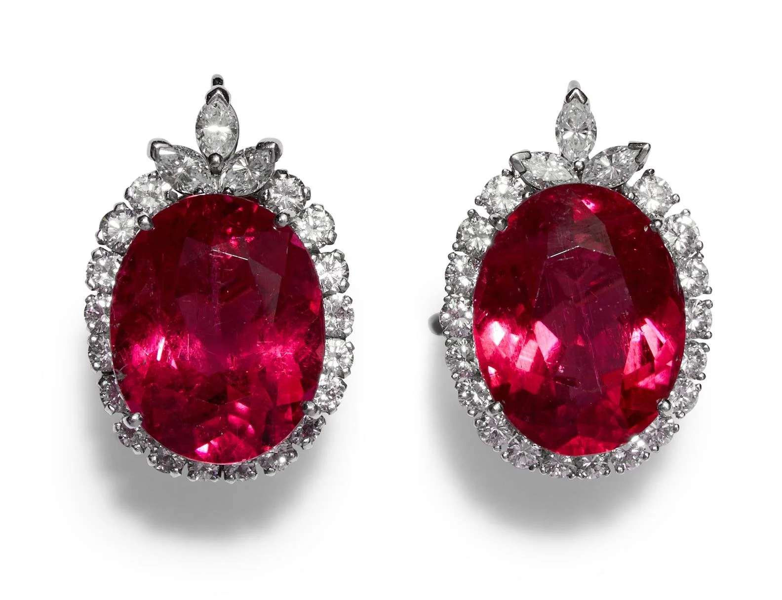 Van Cleef & Arpels Rubellite and Diamond Earrings