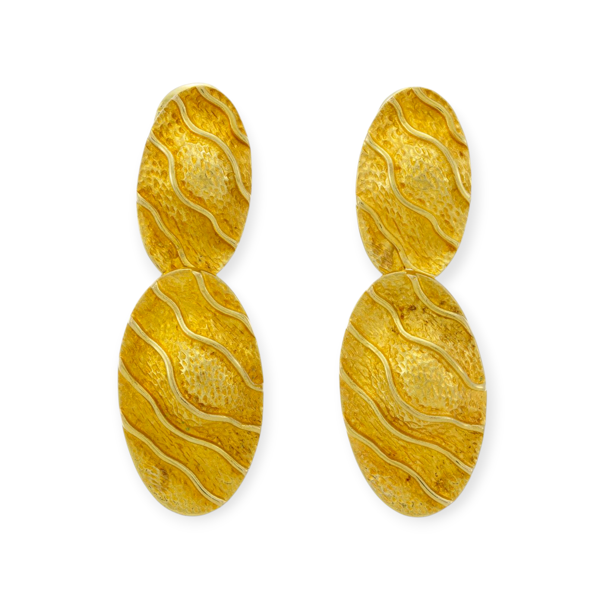 Vintage 18K Gold Drop Earrings by Mapamenos Natepas