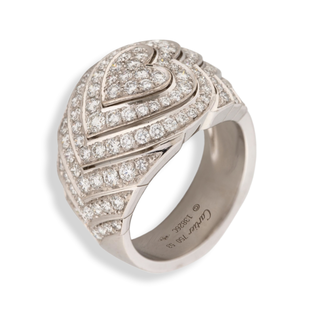 CARTIER "AMOUR FOU" GOLD AND DIAMOND DOMED RING 