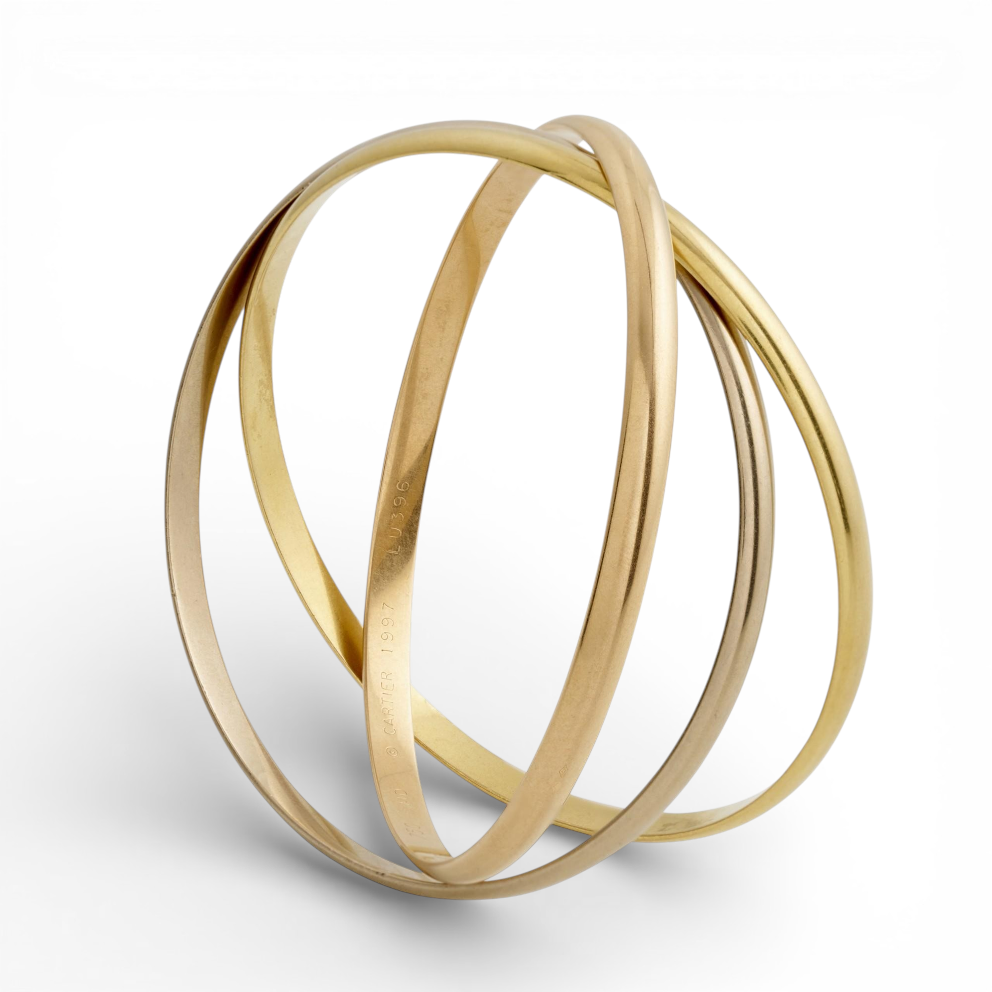 Cartier Vintage Multi-Tone Gold 'Trinity' Bangle