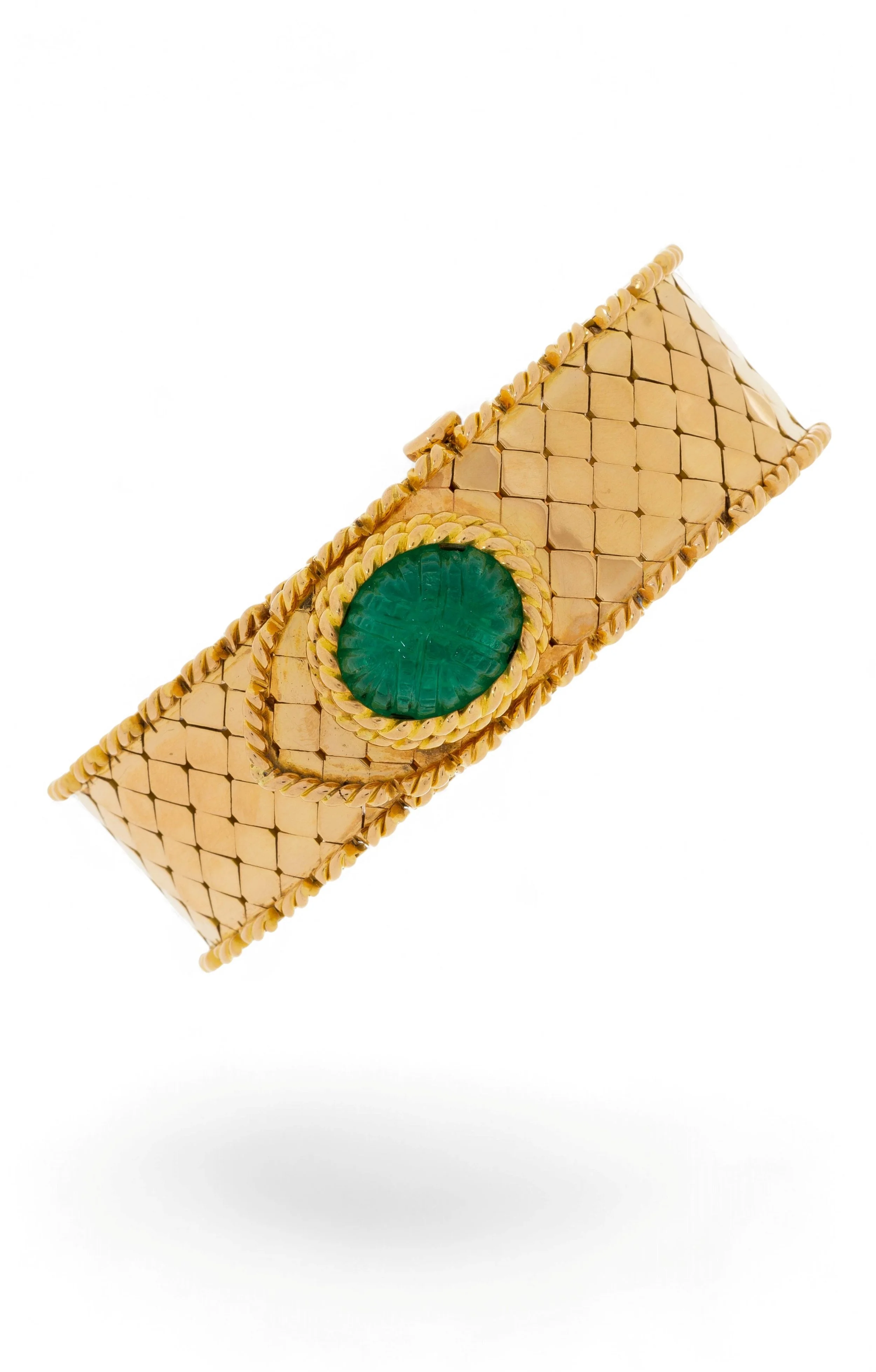 Mid-Century Gubelin Emerald & Gold Surprise Watch Bracelet