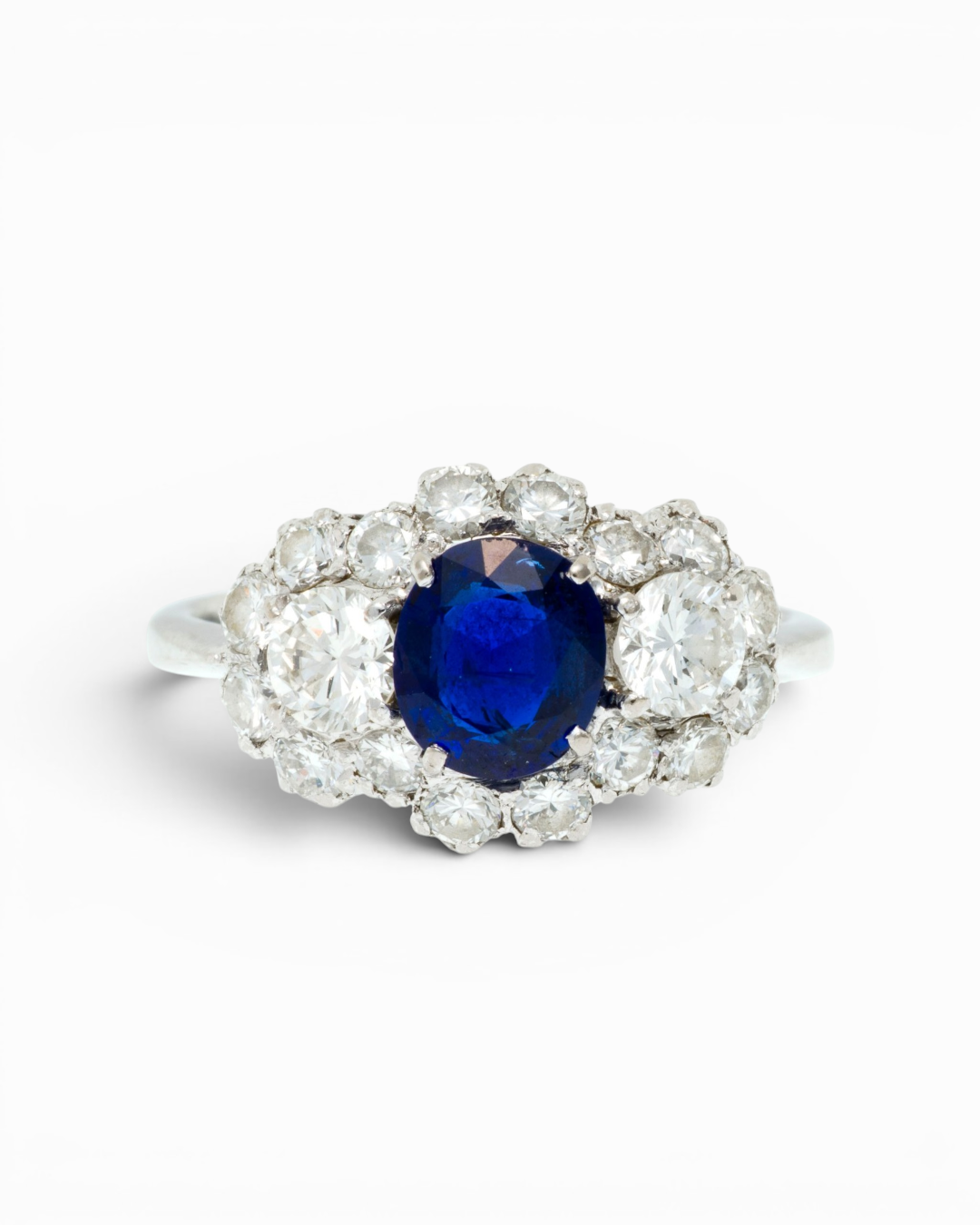 White Gold Sapphire & Diamond Ring