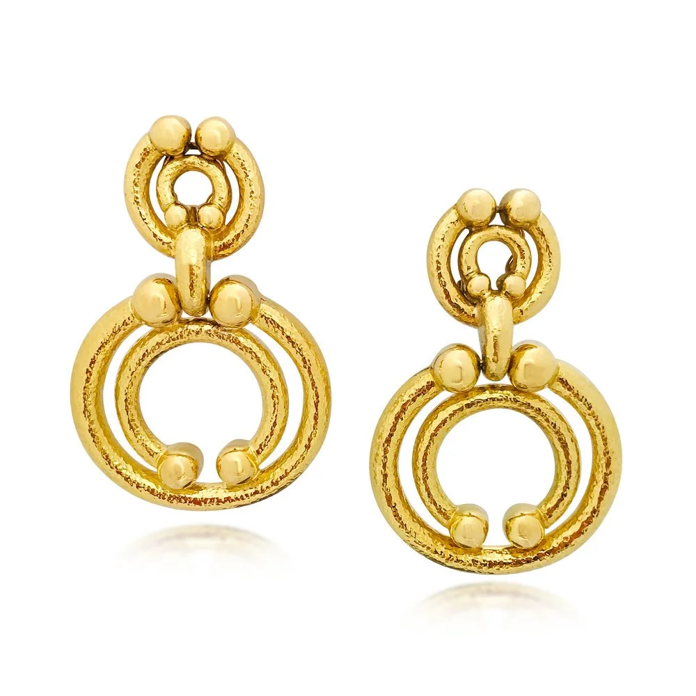 1970'S DAVID WEBB GOLD EARRINGS. 18K gold, signed David Webb,