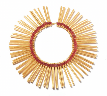 McTeigue & McClelland gold and burmese ruby beads necklace