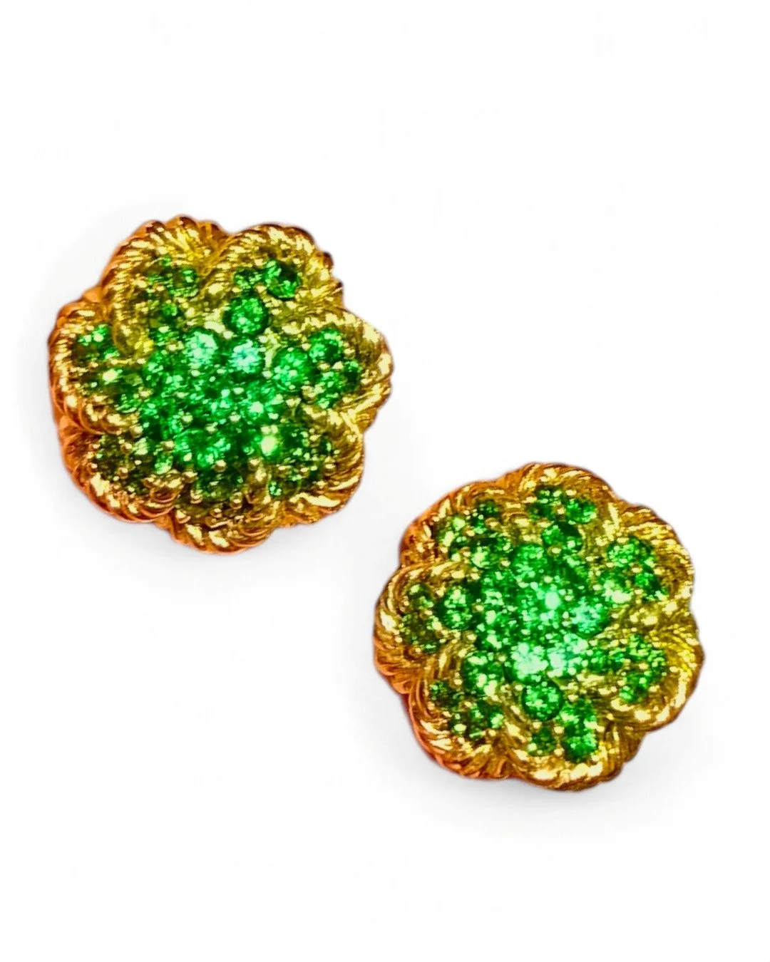 Vintage Gold and Tsavorite Earrings