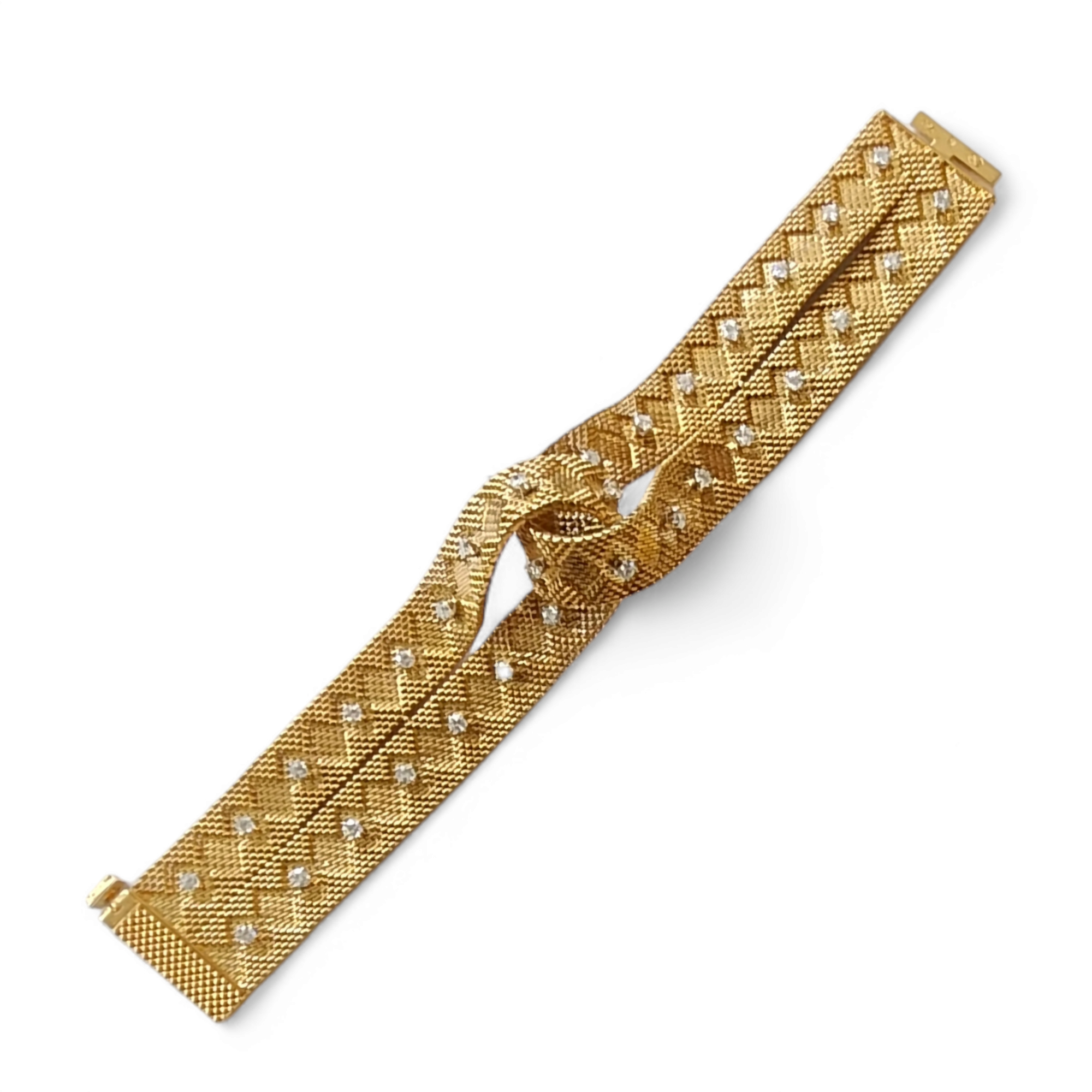 GEORGES LENFANT FOR GUBELIN 1960'S GOLD AND DIAMOND BRACELET