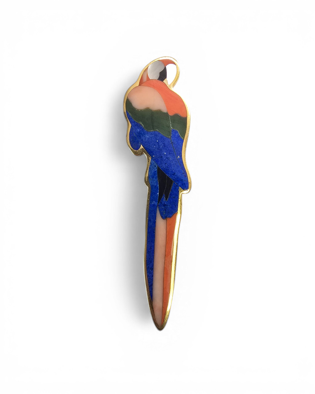 1980's Tiffany & Co Gold Gem-Set Macaw Brooch