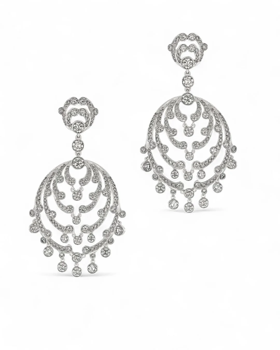Cartier "Chandelier Ronde" Gold and Diamond Earrings