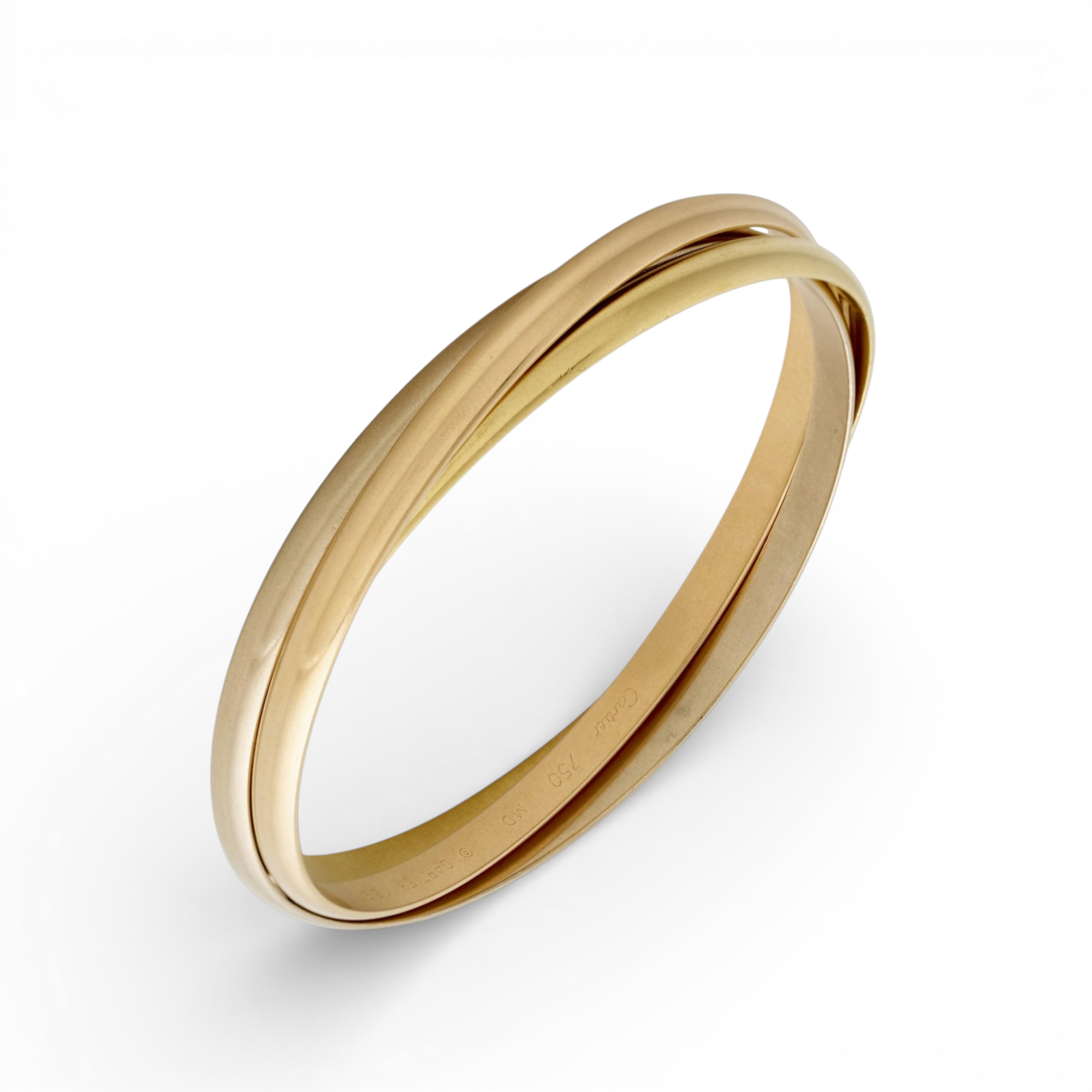 Cartier Vintage Multi-Tone Gold 'Trinity' Bangle