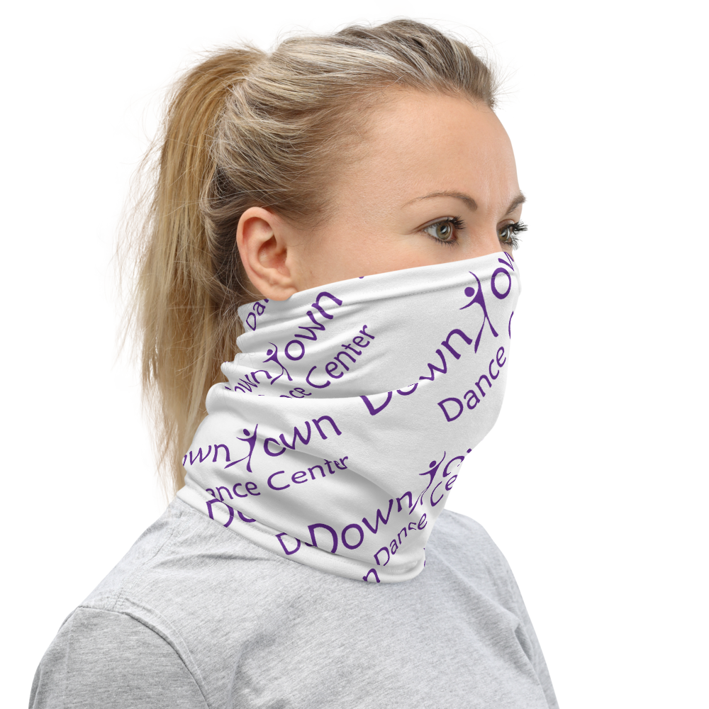 Downtown Dance Center Neck Gaiter - White or Purple
