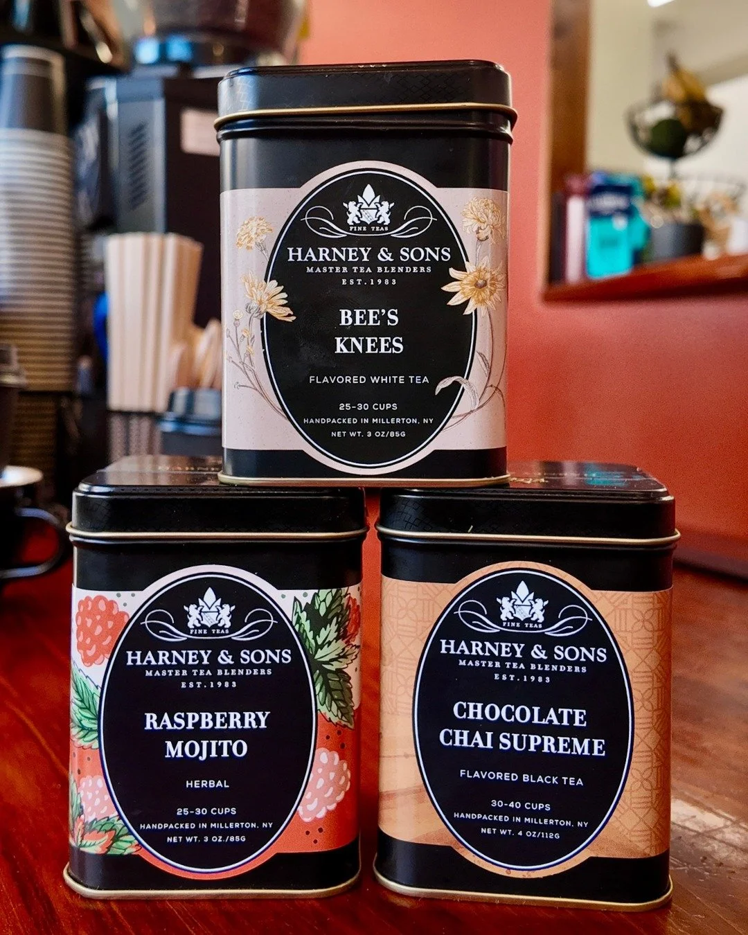 New tea flavours have landed at Ambrosia.

We&rsquo;ve got Bee&rsquo;s Knees, Raspberry Mojito, and Chocolate Chai Supreme, each one a little different, and all worth trying. Whether you like something light and floral, fruity and fresh, or rich and 