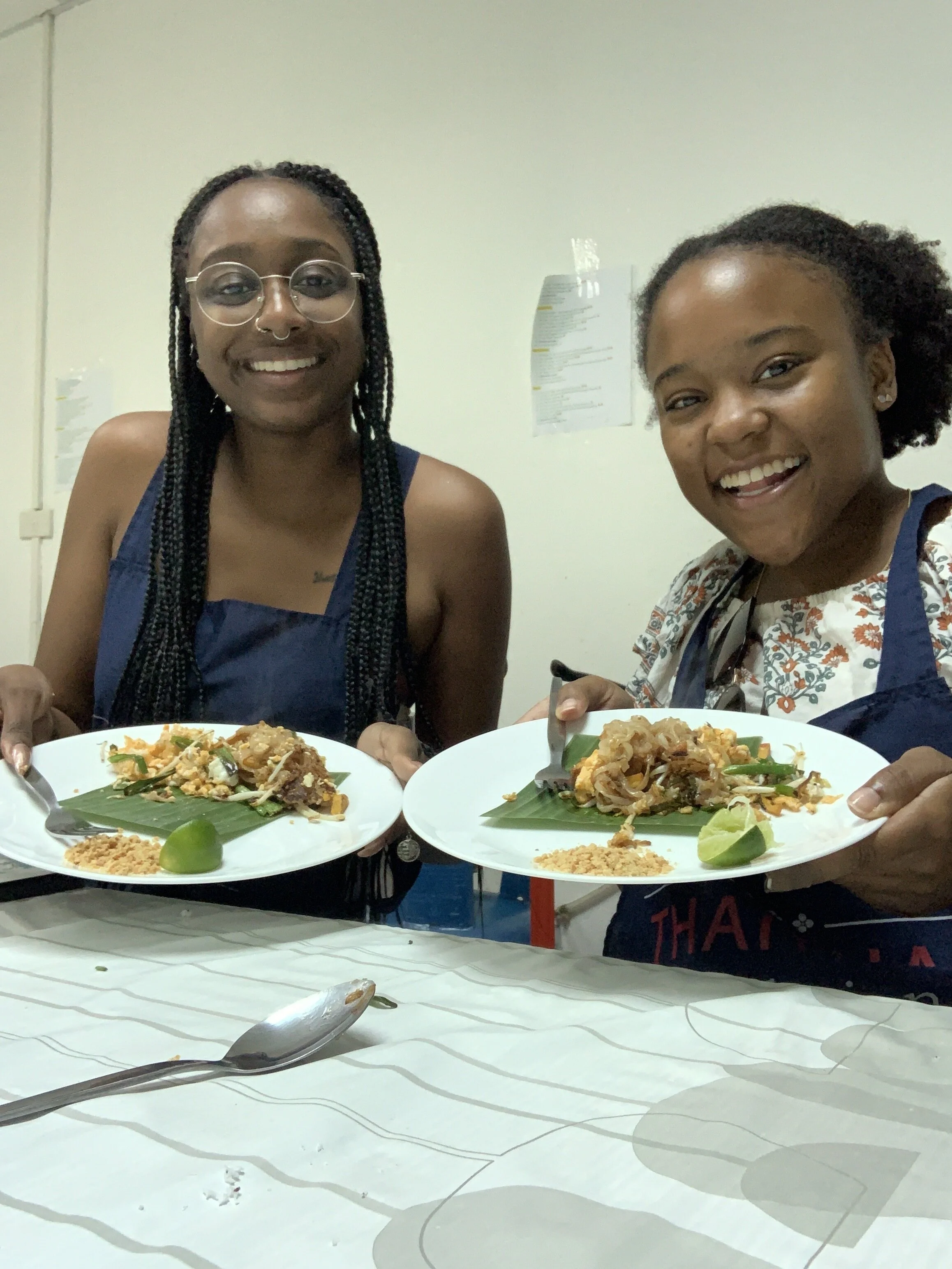 At our Thai Cooking class Airbnb experience in Bangkok.