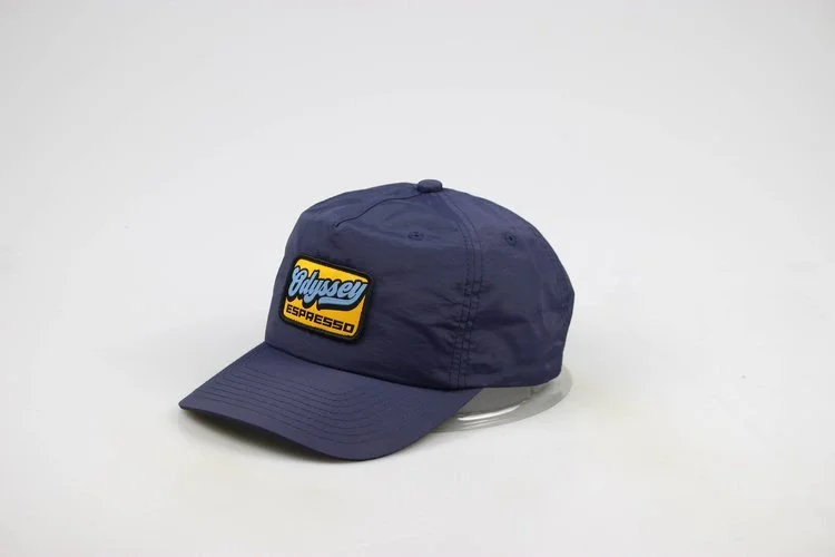 Nylon hat with Odyssey Espresso patch.