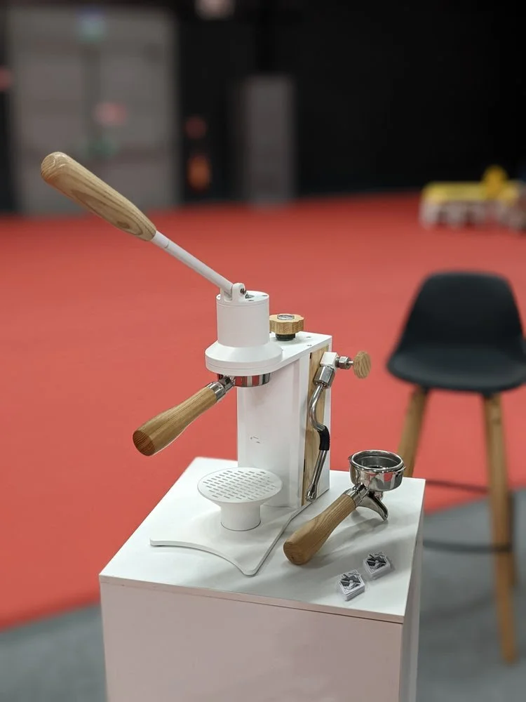   Original the white color with Ash wood accents and RHS steam wand.  